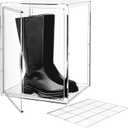 15.75''x11.81''x9.84'' XX-Large Clear Shoe Storage Boxes with Divider, Stackable Plastic Boot Boxes with Magnetic Door, Acrylic display case Box with Lids for Sneaker Purses Handbags Books (1)
