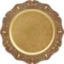 Spsyrine Gold Charger plates, 13 Inch Set of 6 Chargers for dinner plates, Serve ware Plate for Wedding Bulk, Parties, Christmas, Holiday Table Setting, F8G (Gold A8)