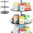 Pod Holder for Ninja Thirsti Pods, 360 Rotating15-Flavor Storage Holder for Ninja Thirsty Drink System Pod Organizer for Ninja Thirsty Flavor Pods,Water Flavoring Black