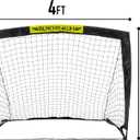 Franklin Sports Blackhawk Soccer Goals for Backyard - Folding Pop Up Net for Kids, Youth, and Adults - Portable Soccer Net for Indoor and Outdoor Games - 4' x 3' - Black