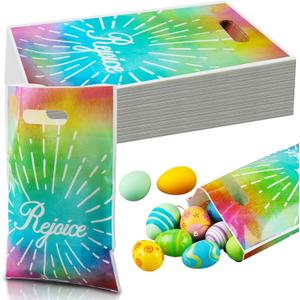 ReliThick 150 Pcs Easter Christian Goody Bags Bulk Religious Easter Gift Bags for Rejoice Egg Hunt Bible Sunday Church Party Favor
