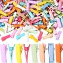 100pcs Metal Alligator Hair Clips, Small Crocodile Hair Clips, Alligator Barrettes Accessories for Women DIY Crafts, Bows, Arts - Mixed Macaron Colors, 2.1 cm