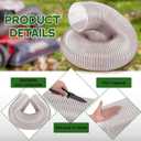 Pangda 8 in x 10 ft Clear Grass Catcher Lawn Vac Hose PU Flexible Leaf Vac Collection Lawn Mower Bagger Dust Collection Hose Fits Most Brands