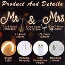 Mr and Mrs Neon Sign for Wedding 25 x 7 Inches Neon Light LED Backdrop Wall Decor USB Wedding Reception Decoration Gifts for Anniversary Engagement Banquet(Warm White)