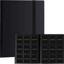 Card Binder 9 Pocket Storage 360 Card Binder,Trading Card Binder Senior and Sturdy Side-Loading Album,Intended For YuGiOh,MTG, TCG,Game Cards & Baseball Card Binde,(Black)