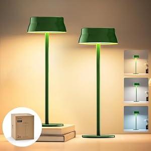 Philips Cordless Table Lamp, Portable Outdoor LED Desk Light, Rechargeable Battery Operated, 2 Adjustable Height, Touch Control & 3 Color Stepless Dimming, Waterproof Lamps for Restaurant/ Bedroom