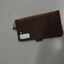 Asuwish Flip Phone Case for Samsung Galaxy S21 Plus/S21+ 5G, Brown Leather Wallet Case with Tempered Glass Screen Protector, Kickstand, Credit Card Holder, Lanyard