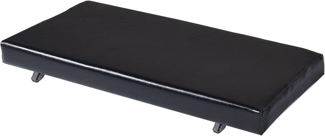 SAMTY Faux Leather Piano Bench Cushions with Ties for Indoor Shoe Storage, Window Seat, Patio Seating, Dining Room Sette Bench pad 30x14 inch, Black