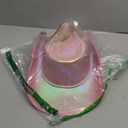 HSCTEK Light Up Holographic Space Cowboy Cowgirl Hat(Updated EL Wire) (One Size, Pink)