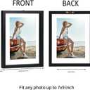Trwcrt 5x7 Floating Picture Frames Set of 4, Double Glass Photo Frame Display up to 7 x 9 Photos for Desktop or Wall Hanging, Black