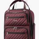 LUGGEX Underseat Carry On Luggage with Wheels, Stylish Lightweight Under Seat Luggage, Soft Sided Personal Item Suitcase for Short Trip (Dark Scarlet, 16 Inch)