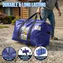 TAILI 4 Pack Dark Blue Extra Large Moving Bags, Heavy Duty Totes with Visible Window, Wrap Around Handles, Great for Storage