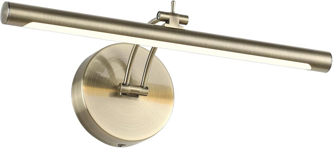 Dimmable Picture Light Hard Wired 15.75" Inch Adjustable Swing Arm Antique Bronze Picture Frame Lights Led Display Light for Artwork 7W 3000K