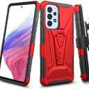 for Samsung Galaxy A23 5G (SM-A236) - Shockproof Phone Case w/Belt Clip Holster - VX Red