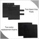 SPRING SEAON Forearm Crutch Pads - Cushions for Hands, Covers, Padding for Crutches - Set of 2 Accessories (Black)