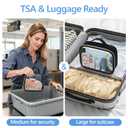 PACKISM Clear Makeup Bag Combo Pack, 1 TSA Approved Medium & Large for Checked Luggage, Clear Toiletry Bag with Handle, Water-resistant Travel Essentials Organizer, Black