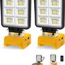 T-SUN Rechargeable LED Work Light, Portable Work Light Compatible with Dewalt 20V Battery, Cordless Flashlight Flood Light 52W 5200LM with USB &Type C Charger Port for Workshop, Garage Repair (2 Pack)