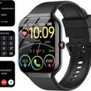 Smart Watch, 1.96" HD SmartWatch for Men Women Touch Screen Answer/Make Call, 100+ Sport Fitness Tracker IP68 Waterproof, Activity Tracker with Heart Rate SpO2/Sleep Monitor/Pedometer for Android iOS (Black)