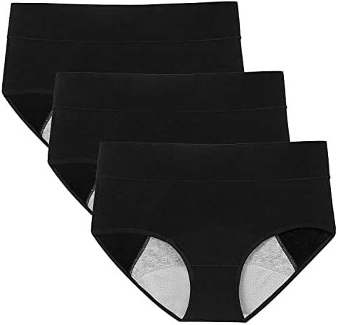 POKARLA Women's High Absorbency Period Cotton Underwear Heavy Flow Leakproof Panties Regular, Medium