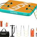 Inflatable Floating Dock, Portable Inflatable Island Platform, with Air Pump, Repair Kit & Carry Bag, Inflatable Dock Platform for Swimming, Lake, Pool, Beach (6FT x 5FT)