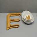 Seven Sparta 3 Tier Fruit Bowl for Kitchen Counter (PLUS Series) / Ceramic Serving Bowls with Bamboo Stand/Big Size Tiered Fruit Basket for Fruit Vegetable Storage, Dessert, Salad Buffet Server