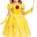 Princess Belle Costume Dress for Girls Toddler Halloween Christmas Yellow Fancy Outfits Dress Up