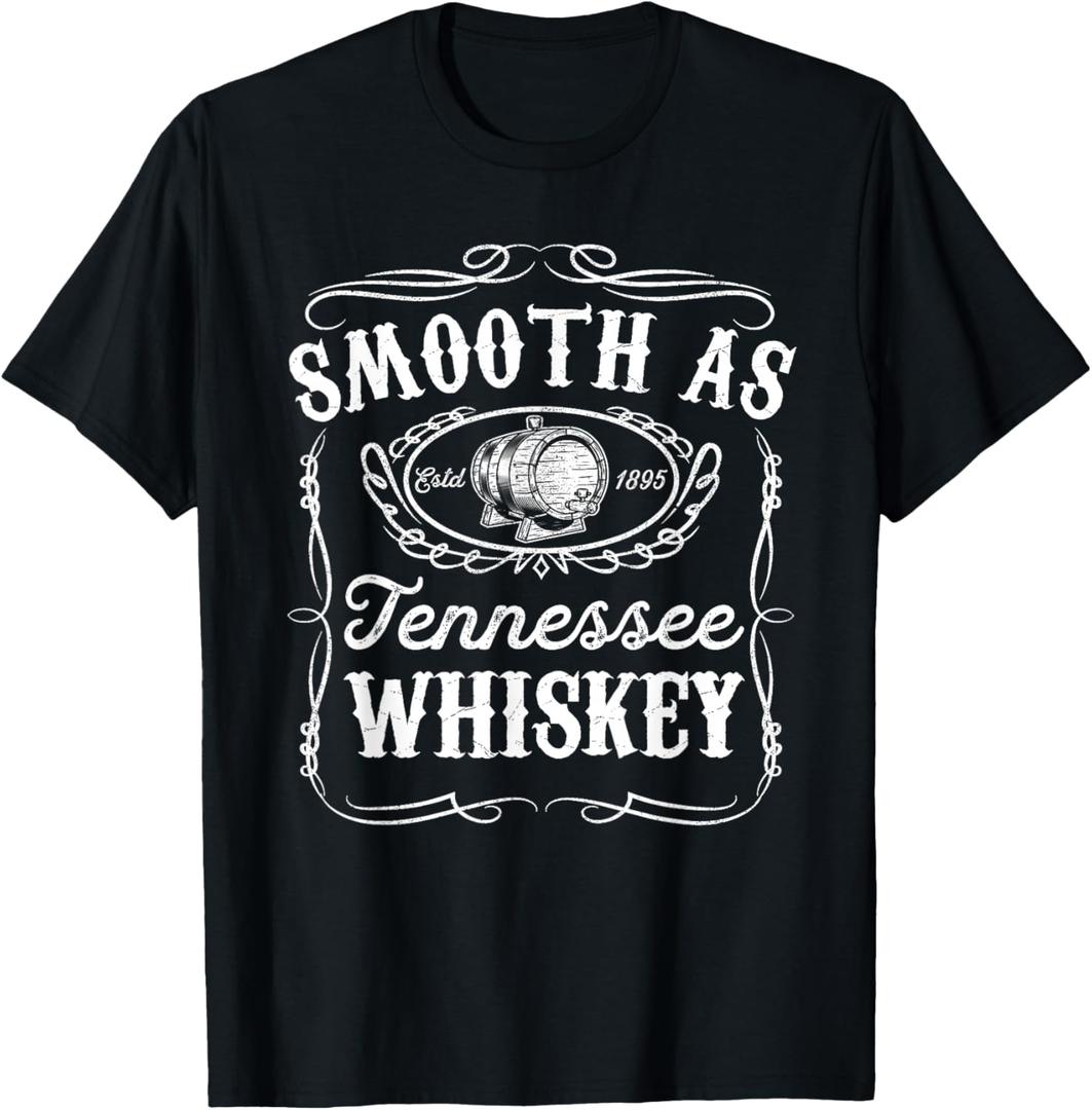 Smooth As Tennessee Whiskey Funny Bourbon Lover Scotch Gift T-Shirt, S Size
