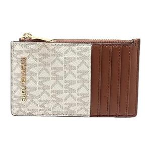 Michael Kors Jet Set Travel Top Zip Card Case Wallet Coin Pouch Vanilla