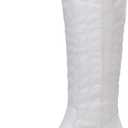 GLOBALWIN Women's Knee High Long Pointed Toe Western Cowboy Boots For Women (White)