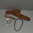 sanderala 5 Pcs Caveman Costumes Accessories Leopard Headband Necklace Tooth Bone Bracelet Earrings for Stone age Halloween Cosplay