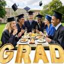 15.8"*11.8" Grad Fillable Charcuterie Tray, Bamboo Larger Size Charcuterie Board Box, Wooden Serving Trays for Fruit Cheese Platter Vegetable Food Dish Plates Graduation Ceremony Party Decor