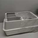 Stainless Steel Litter Box, Large Metal Litter Box with Lid, XL Steel Litter Boxes for Adult/Big Cat, Anti-Urine Leakage,Easy Cleaning, No Smell, Non-Stick, Includes Scooper and Mat