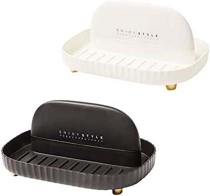 Utensil Rest Holder for Kitchen Counter Spoon Rest Cooking Ladle Spatula Lid Holder Kitchen and Grill Utensil Organizer for Countertop Stove Top (White&Black-2PCS)