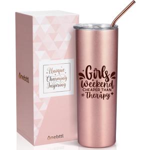 Onebttl Girls Weekend Gifts for Women, Teen Girl Gifts for Bestie BFF Sisters, Friend Appreciation Gifts, 20 oz Insulated Tumbler, Rose Gold