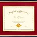 15x18 Diploma Frame for 11x14 Certificate/Document/Picture with Black and Red Mat, Solid Wood Degree Frame, UV Protection Acrylic Wall Display