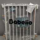 Babelio Baby Gate for Stairs, Kitchen & Doorways, 26-43" W 28" H No Bottom Bar| Easy Installation| One-Handed Operation| Auto-Close| Hardware Mount (Drill Needed) Safety Dog/Pet Gate Indoor (White)