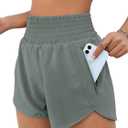 BMJL Women's Athletic Shorts High Waisted Running Short Pocket 2.5" Sporty Shorts Gym Workout Shorts (Gray, M)