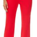 iChosy Women's Stretchy Straight Leg Dress Work Pants Business Office Casual Slacks with Pockets (Red)