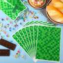 50pcs Pixel Gift Bags, Pixel Birthday Party Favors Bags with Handles Video Game Theme Birthday Party Favors Supplies for Candy Goodie Snack Treat Gift (Green)