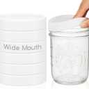 6 Pcs Silicone Wide Mouth Lids Mason Jar Lids Thickened Leak Proof Lid for 86 mm All Wide Mouth Mason Jars, Reusable Large Canning Jar Caps (White)