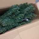 Green Pencil Artificial Christmas Tree Pre-Lit with Warm Lights, Slim Xmas Tree - 7FT