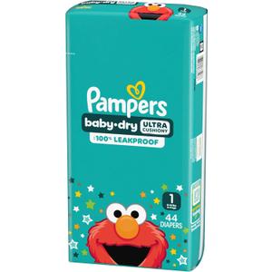 Pampers Diapers - Baby Dry - Size 1, 44 Count, Absorbent Disposable Infant Diaper 