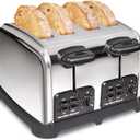 Hamilton Beach 24782 Retro Toaster with Wide Slots, Sure-Toast echnology, Bagel & Defrost Settings, Auto Boost to Lift Smaller Breads, 4 Slice, Polished Stainless Steel