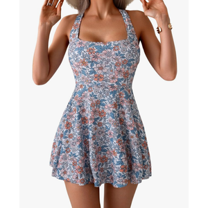 B2prity Women's One Piece Swimdress Swimsuit Tummy Control Swim Dress Modest Full Coverage Bathing Suit with Skirt, 22W, XXL