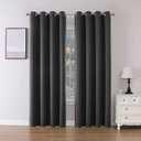 Joydeco Blackout Curtains 63 Inch Length 2 Panels Set, Thermal Insulated Long Curtains& Drapes 2 Burg, Room Darkening Grommet Drapes for Bedroom Living Room Window (Grey, W52 x L63 Inch)