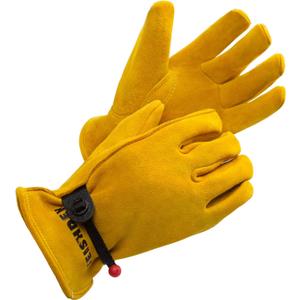 Kids Work Gloves Age 2-14, Extra Soft Deerskin Suede, Durable, Flexible Toddler Youth Genuine Leather Gloves for Kids Yard Work, Working, Gardening (XL, Yellow, 12-14 Years Old)