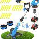 21V Electric Weed Wacker Electric Weed Wacker Eater with 12,000 RPM and 850W Motor Cordless Weed Trimmer with 2 Batteries 4.0Ah The Perfect Partner for Garden and Lawn Care