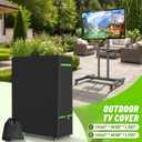 ZUYIYY Outdoor TV Cover for 50-55 Inch Screen, 600D Heavy Duty Waterproof Rolling TV Stand Cover for Mobile TV Cart on Wheels, Weatherproof Patio TV Protector with Zipper & Buckles, 53"L x 15"W x 55"H