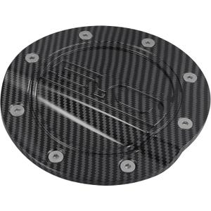 X AUTOHAUX Carbon Fiber Pattern Black Car Gas Cap Fuel Filler Door Cover Gas Tank Cover for Ford for Mustang 2015-2020