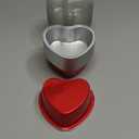 Cunhill Sets Heart Shaped Cake Pans with Lids, 3. 4 Ounces/ 100 ml, Aluminum Foil Mini Disposable Heart Cupcake Pans for Wedding Parties Gift (Red,Pink)25 sets